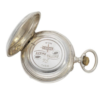 Swiss silver lever watch with concealed erotic automaton Circa 1890