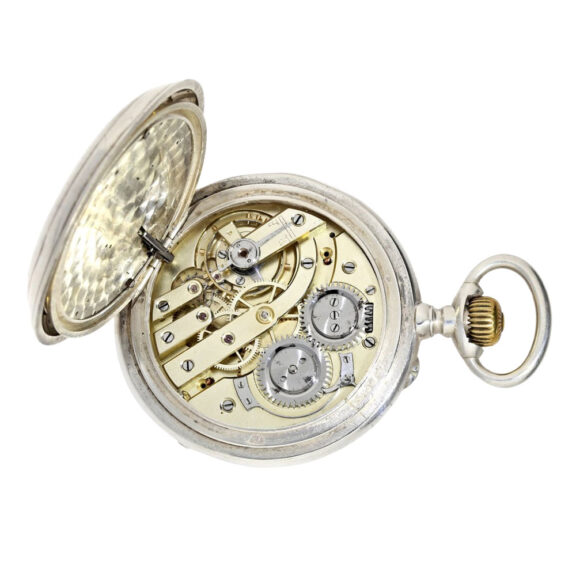 Swiss silver lever watch with concealed erotic automaton Circa 1890 Swiss silver lever watch with concealed erotic automaton Circa 1890