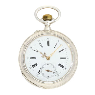 Swiss silver lever watch with concealed erotic automaton Circa 1890