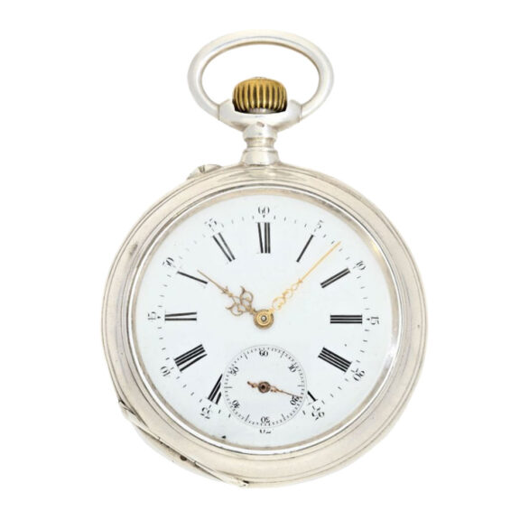 Swiss silver lever watch with concealed erotic automaton Circa 1890 Swiss silver lever watch with concealed erotic automaton Circa 1890