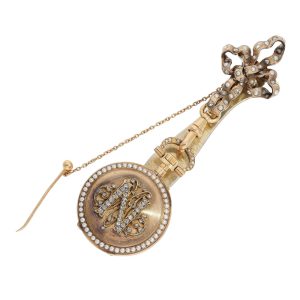Very fine French pendant watch with chatelaine Circa 1880