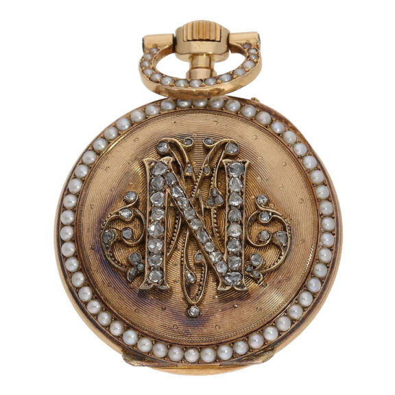 Very fine French pendant watch with chatelaine Circa 1880 Very fine French pendant watch with chatelaine Circa 1880