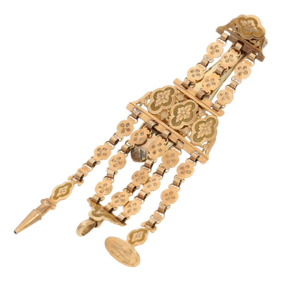 Very fine French 18K rose gold Louis XV chatelaine Circa 1890