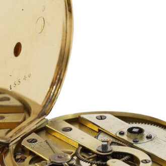 Swiss gold and enamel hunting cased cylinder watch Circa 1850