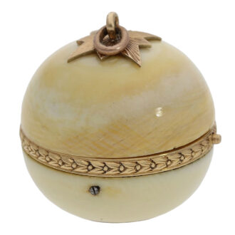 Very rare Swiss ivory gold mounted Boule de Genève Circa 1890