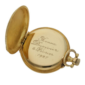French gold Art Nouveau pendant watch with dragon brooch Circa 1900