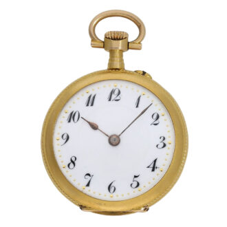 Swiss gold, enamel and diamond-set Art Nouveau pendant watch Circa 1910