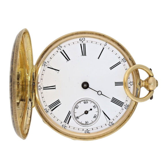 Swiss gold, enamel and diamond-set pocket watch Circa 1850 Swiss gold, enamel and diamond-set pocket watch Circa 1850