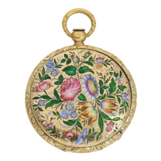 Ultra-thin French gold and enamel Lépine watch Circa 1820