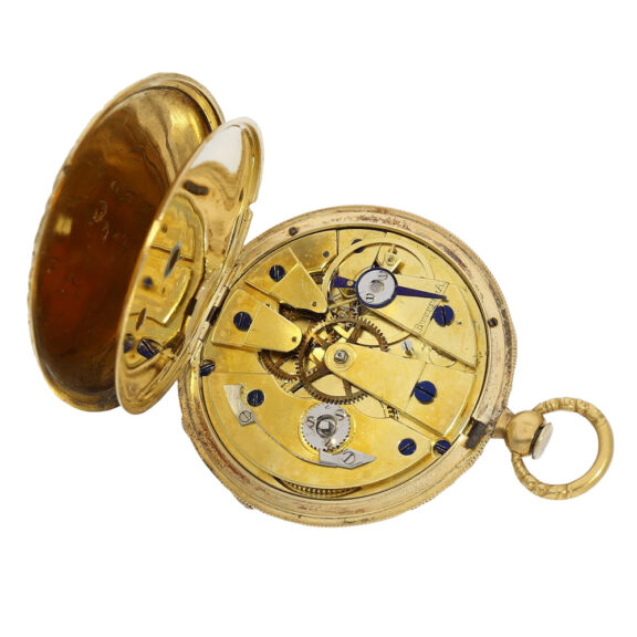 Ultra-thin French gold and enamel Lépine watch Circa 1820 Ultra-thin French gold and enamel Lépine watch Circa 1820