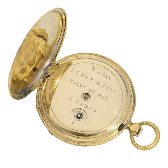 Ultra-thin French gold and enamel Lépine watch Circa 1820 Ultra-thin French gold and enamel Lépine watch Circa 1820