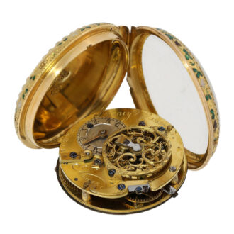 French 20K gold, enamel and pearl-set verge watch Circa 1770 French 20K gold, enamel and pearl-set verge watch Circa 1770