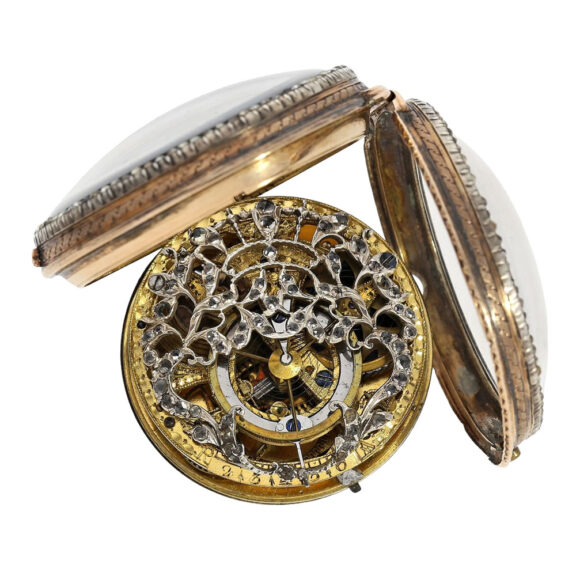 Swiss rose gold and gemstone-set verge watch Circa 1780 Swiss rose gold and gemstone-set verge watch Circa 1780