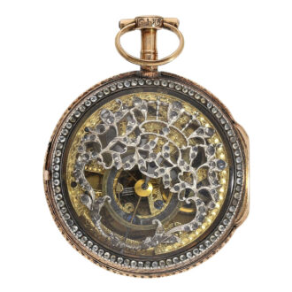 Swiss rose gold and gemstone-set verge watch Circa 1780