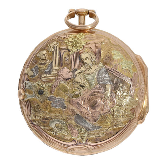 German multi-coloured gold Rococo pocket watch Circa 1760