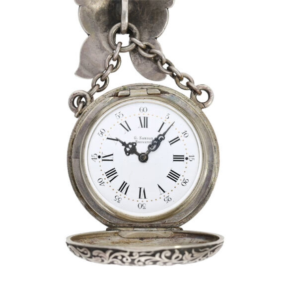 French Renaissance style cylinder watch with chatelaine Circa 1870 French Renaissance style cylinder watch with chatelaine Circa 1870