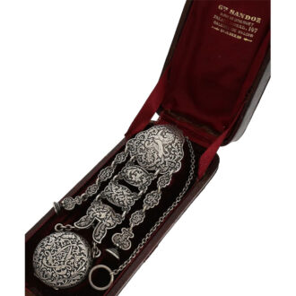 French Renaissance style cylinder watch with chatelaine Circa 1870