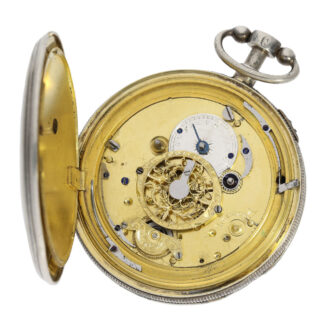 Large Swiss silver skeletonized repeating verge watch Circa 1820