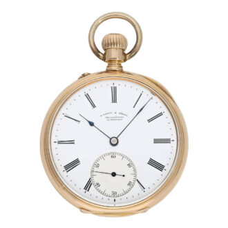 Early German 18K rose gold open faced lever watch Circa 1887