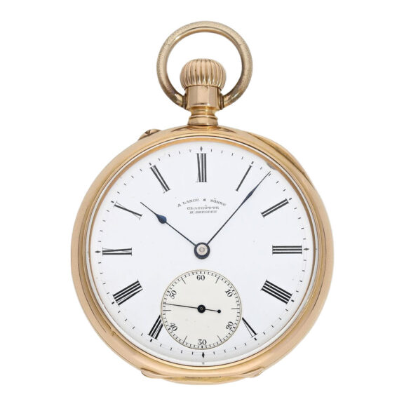 Early German 18K rose gold open faced lever watch Circa 1887 Early German 18K rose gold open faced lever watch Circa 1887