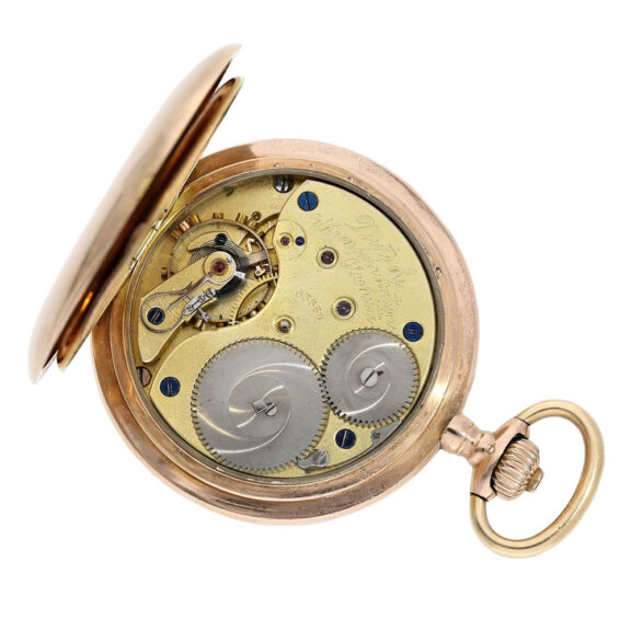 Large German 14K rose gold hunting cased lever Circa 1905 Large German 14K rose gold hunting cased lever Circa 1905