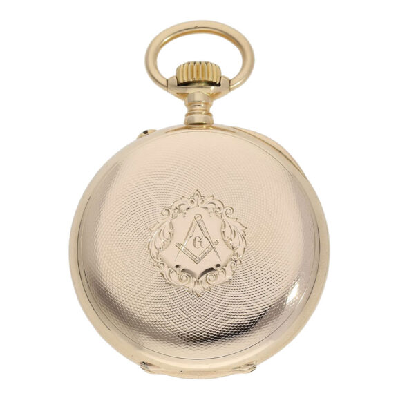 Heavy Swiss 14K gold Masonic precision chronometer Circa 1900