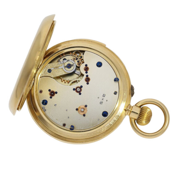 Swiss gold hunting cased minute repeating lever watch Circa 1880 Swiss gold hunting cased minute repeating lever watch Circa 1880