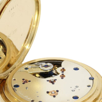 Swiss gold hunting cased minute repeating lever watch Circa 1880