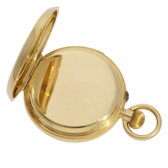 Swiss gold hunting cased minute repeating lever watch Circa 1880