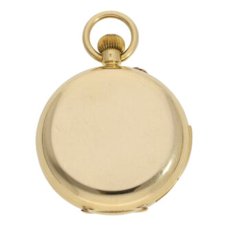 Swiss gold hunting cased minute repeating lever watch Circa 1880