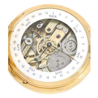 Swiss gold hunting cased ankerchronometer with calendar Circa 1870