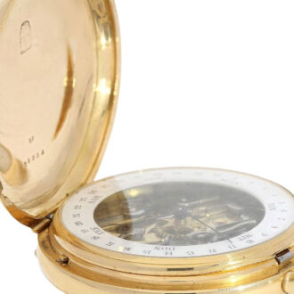 Swiss gold hunting cased ankerchronometer with calendar Circa 1870