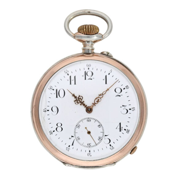 Swiss silver double-dialled lever world time watch Circa 1900 Swiss silver double-dialled lever world time watch Circa 1900