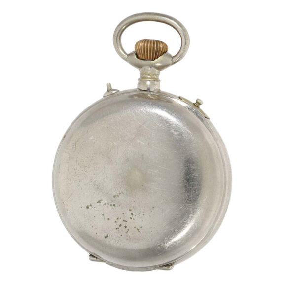 Swiss nickel musical cylinder watch with visible balance Circa 1890 Swiss nickel musical cylinder watch with visible balance Circa 1890