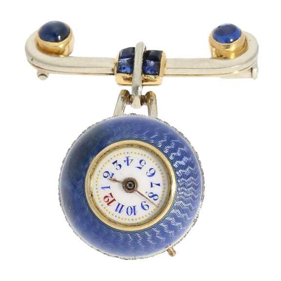 High quality Swiss Boule de Genève with brooch Circa 1890