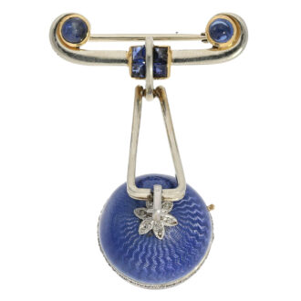 High quality Swiss Boule de Genève with brooch Circa 1890