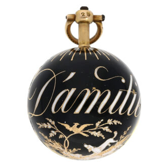 French 18K gold and enamel Boule de Genève Circa 1790