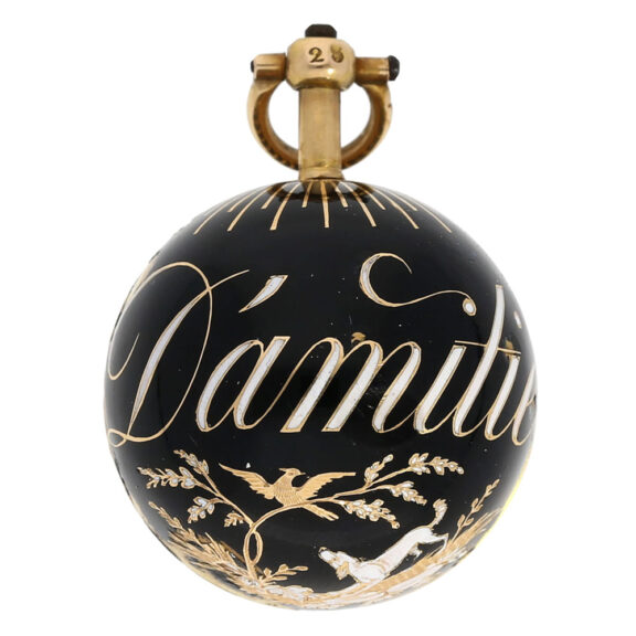 French 18K gold and enamel Boule de Genève Circa 1790