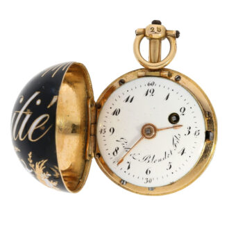 French 18K gold and enamel Boule de Genève Circa 1790