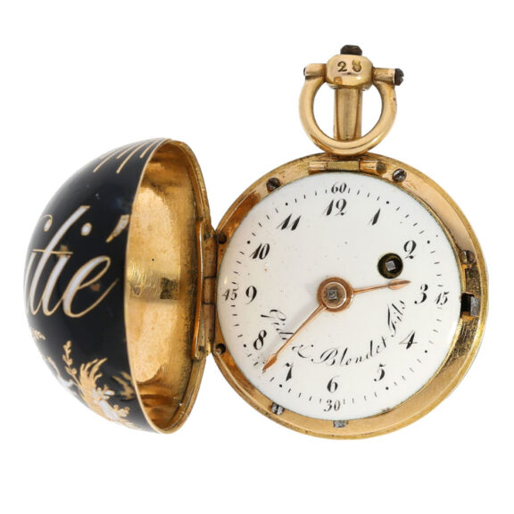 French 18K gold and enamel Boule de Genève Circa 1790 French 18K gold and enamel Boule de Genève Circa 1790