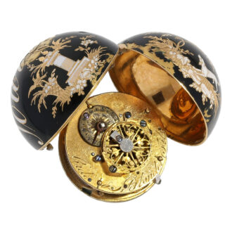 French 18K gold and enamel Boule de Genève Circa 1790