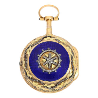French gold, enamel and stone-set repeating verge watch Circa 1780