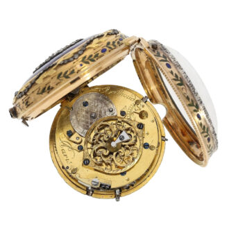 French gold, enamel and stone-set repeating verge watch Circa 1780