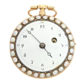 French gold, enamel and pearl-set repeating à toc verge Circa 1800