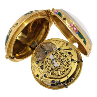 French gold and enamel quarter repeating Louis XV verge Circa 1760