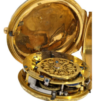 French gold and enamel quarter repeating Louis XV verge Circa 1760