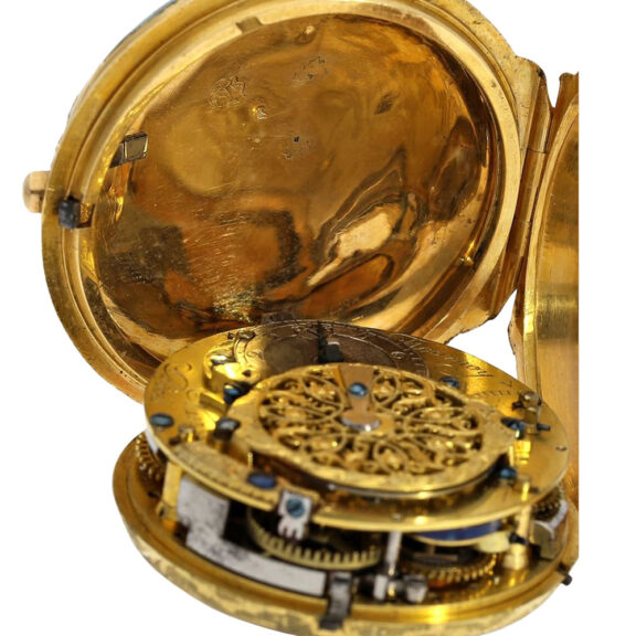 French gold and enamel quarter repeating Louis XV verge Circa 1760 French gold and enamel quarter repeating Louis XV verge Circa 1760