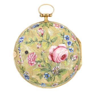 Very fine French 20K gold and enamel verge watch Circa 1750