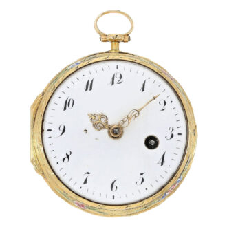 Very fine French 20K gold and enamel verge watch Circa 1750