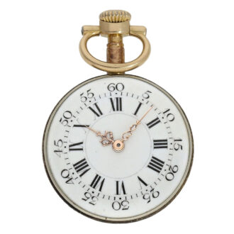 Unique Swiss 18K gold and enamel lever watch Circa 1887